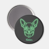 Custom Chihuahua Neon Glow Personalized Magnet (Vorderseite/Rückseite)