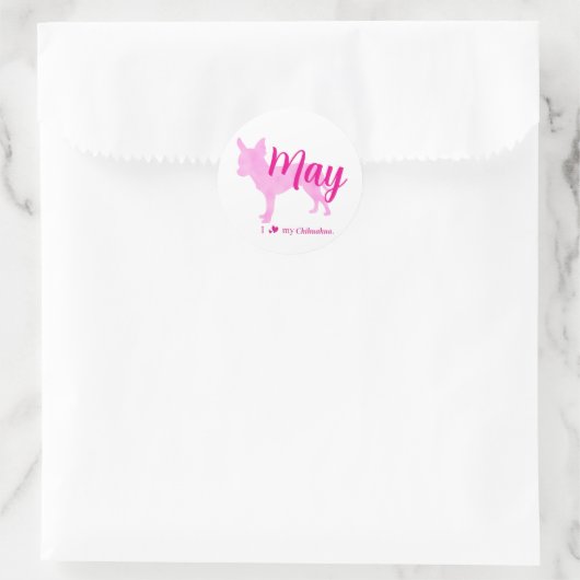 Custom Chihuahua pastel pink silhouette sticker (Tasche)