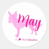 Custom Chihuahua pastel pink silhouette sticker (Vorderseite)