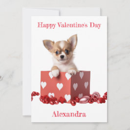 Custom Chihuahua Puppy Heart Box Valentine Feiertagskarte