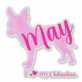 Custom Chihuahua Sticker – Pastel Pink Silhouette (Vorderseite)
