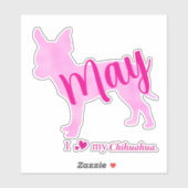 Custom Chihuahua Sticker – Pastel Pink Silhouette (Blatt)