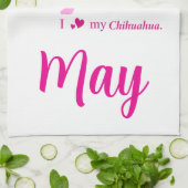 Custom Chihuahua towel Pastel Pink Silhouette Geschirrtuch (Gefaltet)