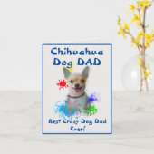 Custom Chihuahua Vater Best Crazy Dog Vater Digita Karte (Gelbe Blume)
