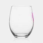Custom Chihuahua Wine Glass Pastel Pink Silhouette Weinglas Ohne Stiel (Rechts)