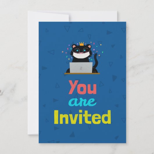 Custom Child Black Panther Mask Cartoon Einladung (Rückseite)