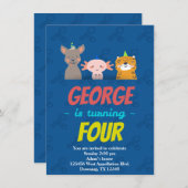 Custom Child Cheetah Sea Monkey Cartoon Einladung (Vorne/Hinten)