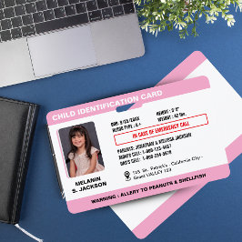 Custom Child Emergency Photo ID Badge for Kids Ausweis