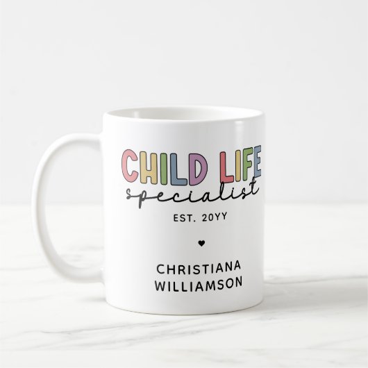 Custom Child Life Specialist CCLS-Geschenk Kaffeetasse (Links)