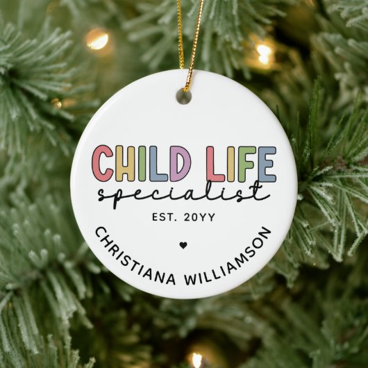 Custom Child Life Specialist CCLS-Geschenk Keramik Ornament (Baum)