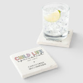Custom Child Life Specialist CCLS-Geschenk Steinuntersetzer (Seitenansicht)