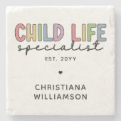 Custom Child Life Specialist CCLS-Geschenk Steinuntersetzer (Vorderseite)