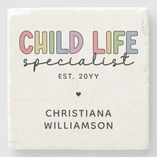 Custom Child Life Specialist CCLS-Geschenk Steinuntersetzer (Vorderseite)