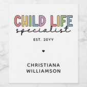 Custom Child Life Specialist CCLS-Geschenk Weinetikett (Einzelnes Label)
