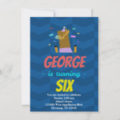 Custom Child Llama Celebration Cartoon Einladung (Vorderseite)