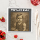 Custom Childhood Photo & Year Vintage Personalized Serviette (Beispiel)