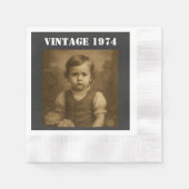 Custom Childhood Photo & Year Vintage Personalized Serviette (Vorderseite)