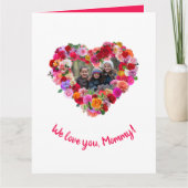 Custom Children Foto Mother's Day Rose Herz Karte (Vorderseite)