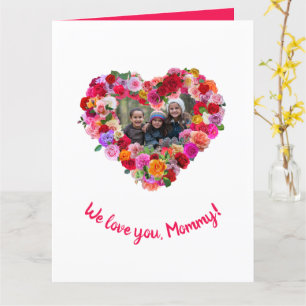 Custom Children Foto Mother's Day Rose Herz Karte