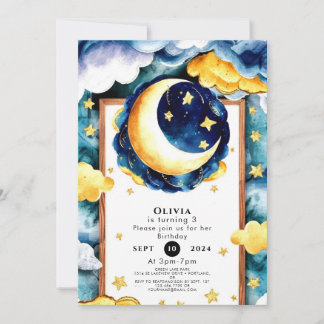 Custom Children Moon Geburtstag Einladung