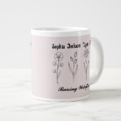 Custom Children Name Wildflower Garden Jumbo-Tasse (Vorderseite Rechts)