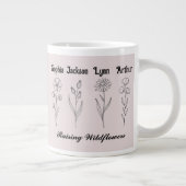 Custom Children Name Wildflower Garden Jumbo-Tasse (Rechts)