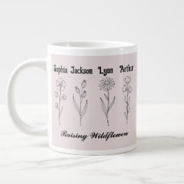 Custom Children Name Wildflower Garden Jumbo-Tasse
