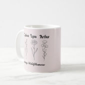 Custom Children Name Wildflower Garden Kaffeetasse (Vorderseite Links)