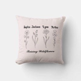 Custom Children Name Wildflower Garden Kissen