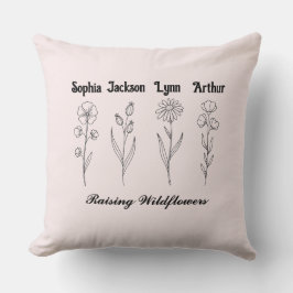 Custom Children Name Wildflower Garden Kissen