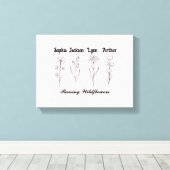 Custom Children Name Wildflower Garden Leinwanddruck (Insitu (Holzboden))