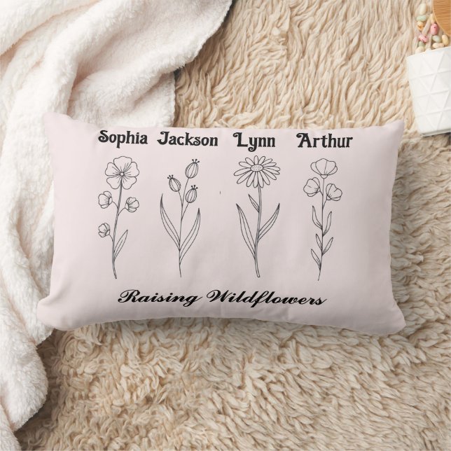Custom Children Name Wildflower Garden Lendenkissen (Decke)