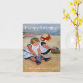 Custom Children Playing on Beach Happday Karte (Gelbe Blume)