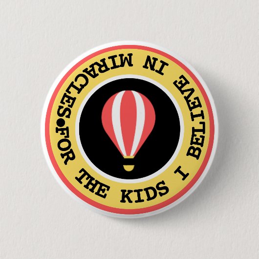 Custom Children's Miracle Network Name Red Yellow Button (Vorderseite)