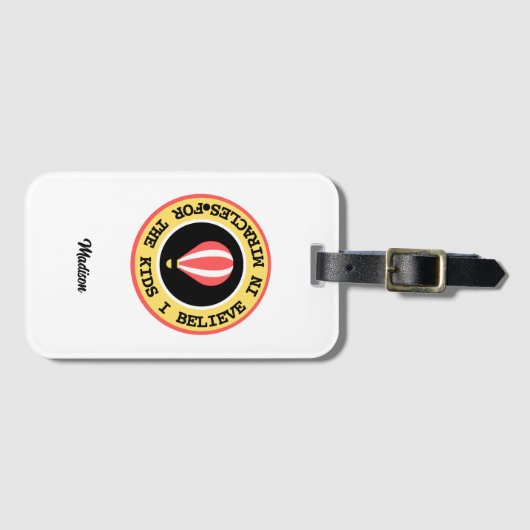 Custom Children's Miracle Network Name Red Yellow Gepäckanhänger (Vorderseite (Horizontal))