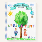 Custom Child's Art Sketchbook Spiral Notebook Notizblock (Vorderseite)
