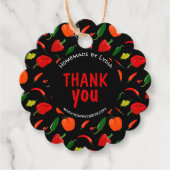 Custom Chili Pepper Thank You Scalloped Tag Geschenkanhänger (Vorderseite)
