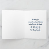 Custom Chinese New Year of Snake Red Gold Ornament Karte (Innenseite)