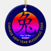 Custom CHINESE NEW YEAR of the RABBIT Keramik Ornament (Vorne)