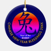 Custom CHINESE NEW YEAR of the RABBIT Keramik Ornament (Hinten)