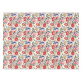 Custom Chinoiserie Asian Floral Pink Blue Red Bird Tischdecke (Vorderseite (Horizontal))