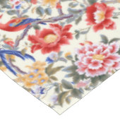 Custom Chinoiserie Asian Floral Pink Blue Red Bird Tischdecke (Schrägansicht)