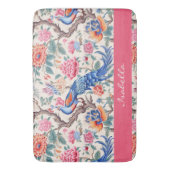 Custom Chinoiserie Asiatische Blumenlandschaft Badematte (Vorderseite Vertikal)