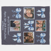 Custom Chinoiserie Grandma Foto Collage Geschenk Fleecedecke (Vorderseite (Horizontal))