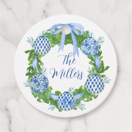 Custom Chinoiserie Holiday Wreath, Grandmillenial Geschenkanhänger