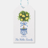 Custom Chinoiserie Lemon Topiary Ginger Jar Geschenkanhänger (Vorderseite)