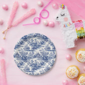 Custom Chinoiserie Muster Pagoda Blau Pappteller (Party)