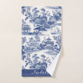 Custom Chinoiserie Muster Pagoda Blau Weiß Badhandtuch Set (Handtuch)