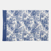 Custom Chinoiserie Muster Pagoda Blau Weiß Geschirrtuch (Horizontal)