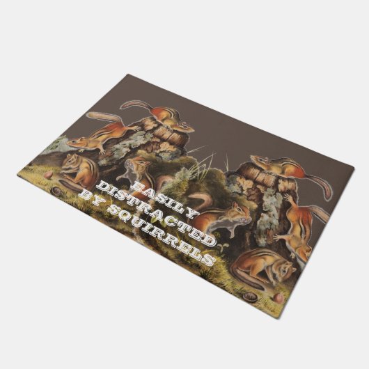 Custom Chipping Eichhörnchen Geschenke Fußmatte (Schrägansicht)
